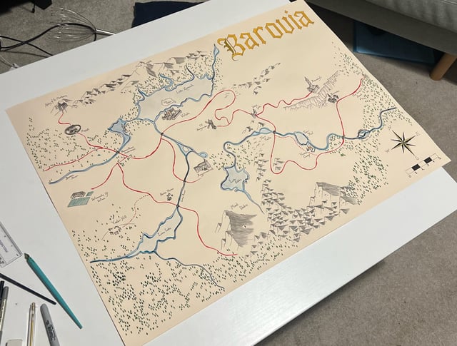 Barovia festett térkép: DnD csapatom új kalandja!